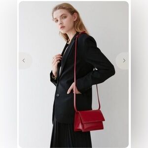DEMERIEL Designer Brand 100% leather classic mini bag- garnet red